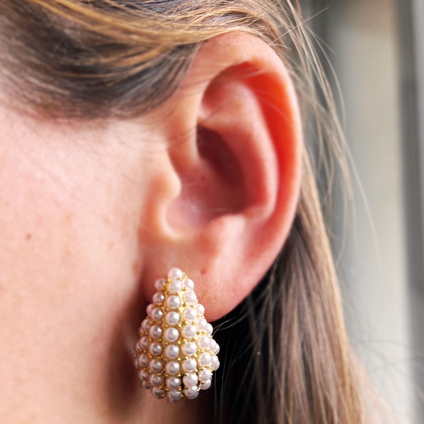 Aqua Pearl Ohrring