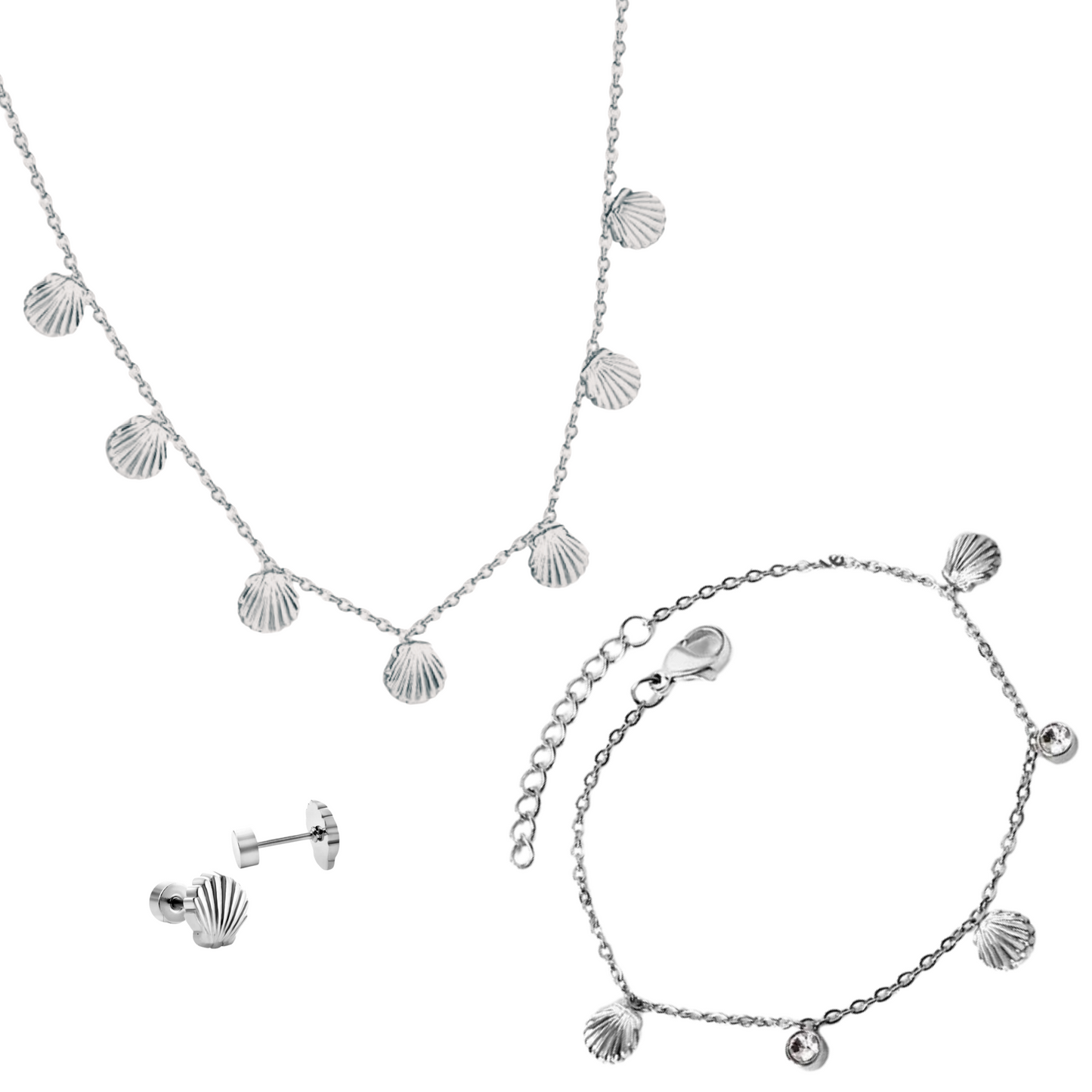 Maritim Neptuna Halskette, Armkette & Ohrring Set