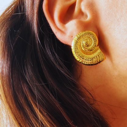 Maritim Fossil Ohrring